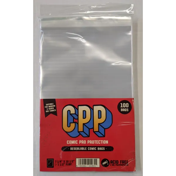 100 CPP Resealable Comic Bags